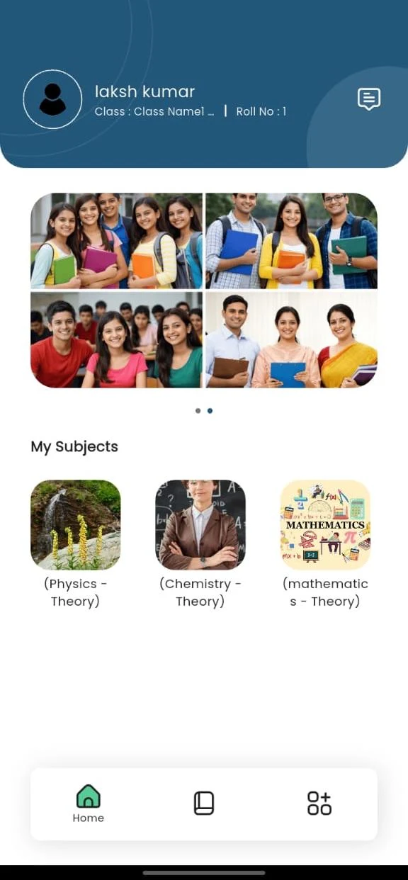 Parent/Student app home with My Subjects